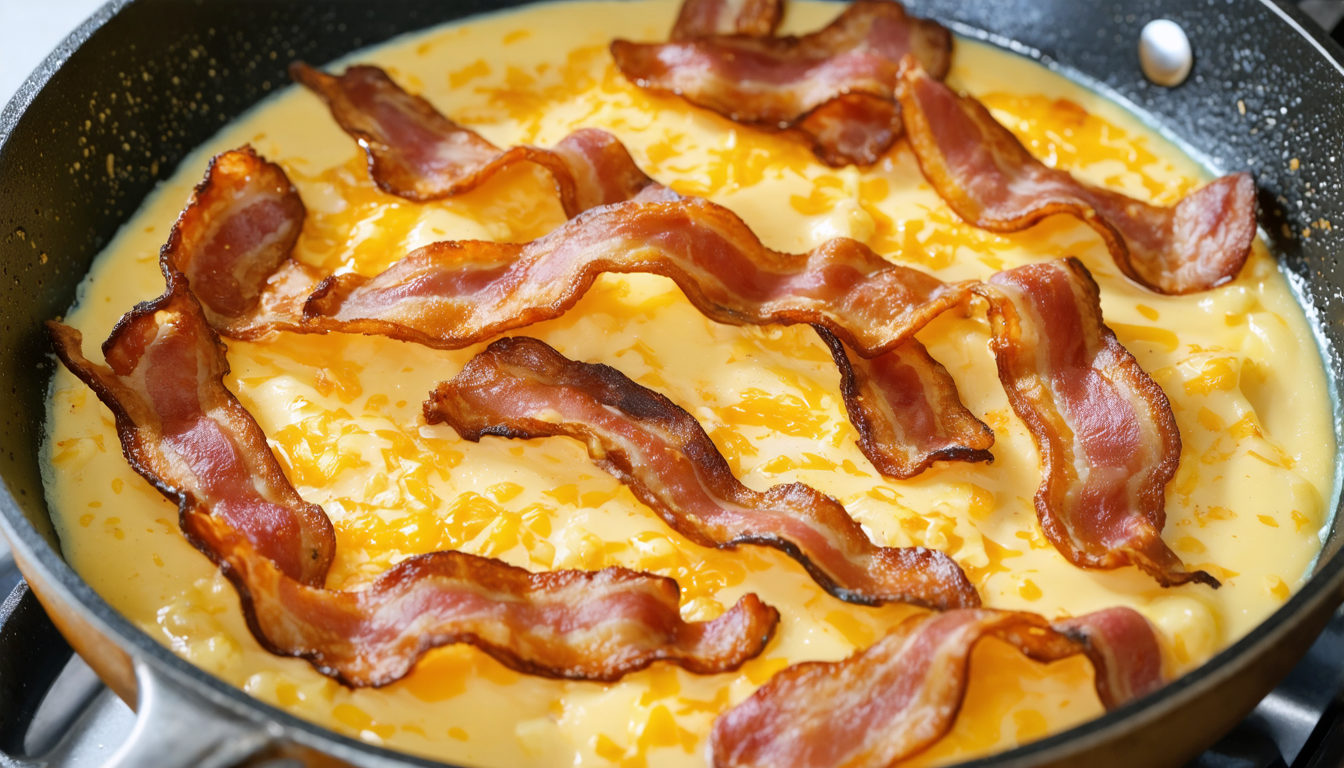 découvrez notre recette gourmande de cake moelleux au fromage à raclette, agrémenté d'oignons caramélisés et de bacon croustillant, pour un délice salé parfait à partager.