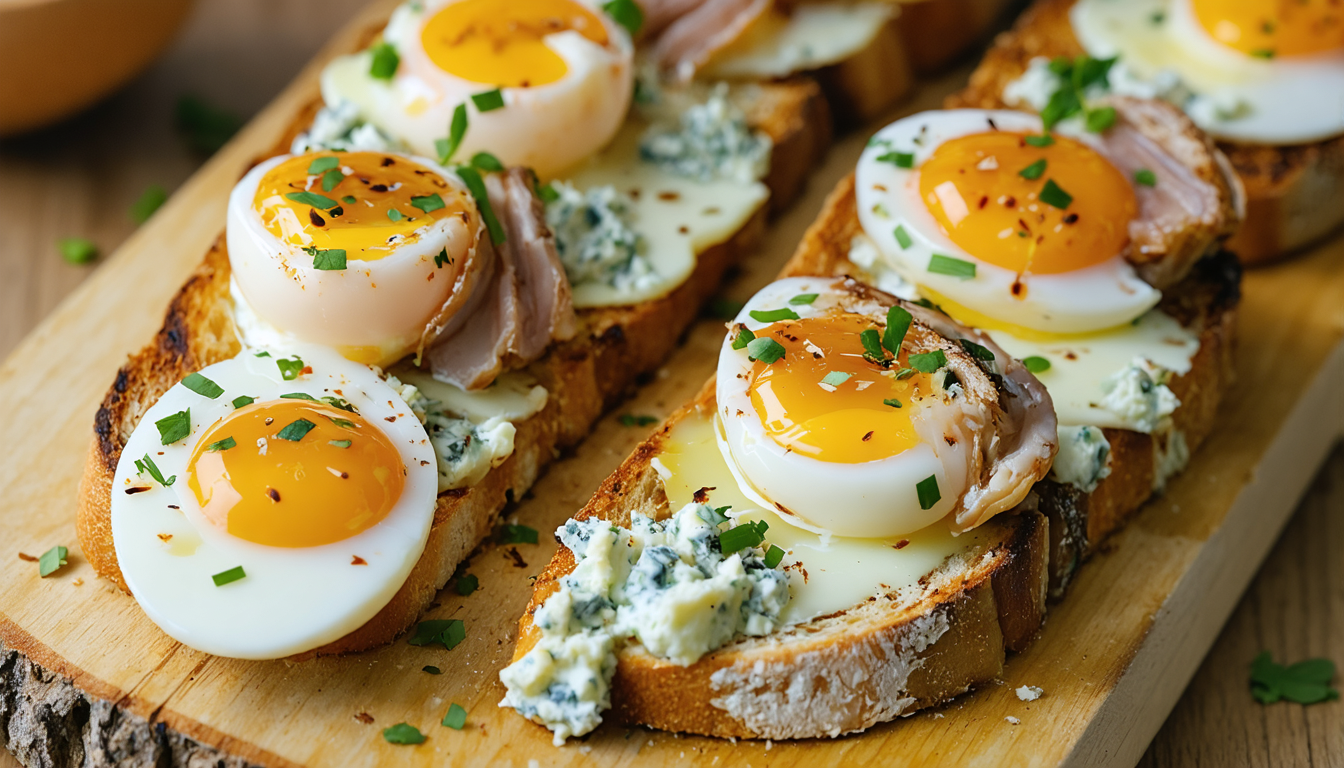 découvrez une recette savoureuse mêlant le goût intense du fromage bleu et la délicatesse des œufs de caille sur toast, parfaite pour un apéritif raffiné ou un repas gourmand.