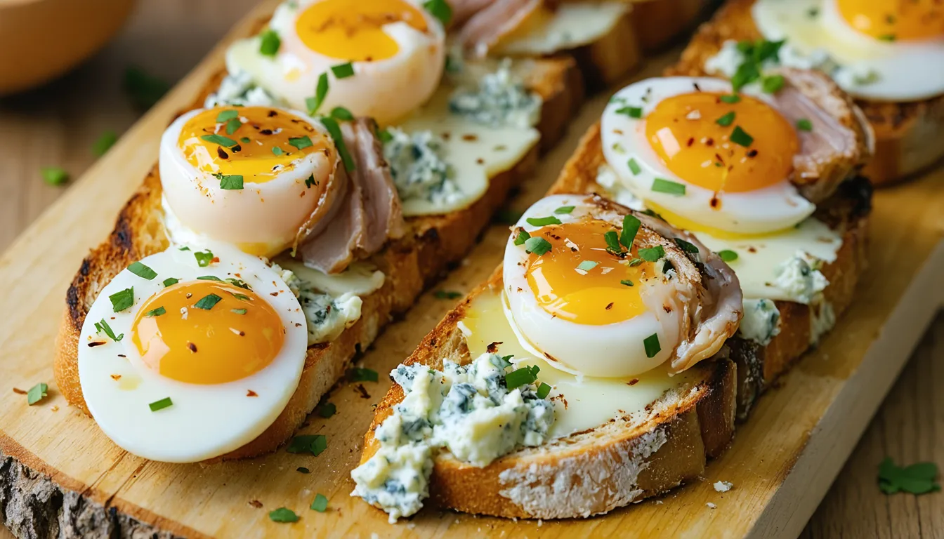 découvrez une recette savoureuse mêlant le goût intense du fromage bleu et la délicatesse des œufs de caille sur toast, parfaite pour un apéritif raffiné ou un repas gourmand.