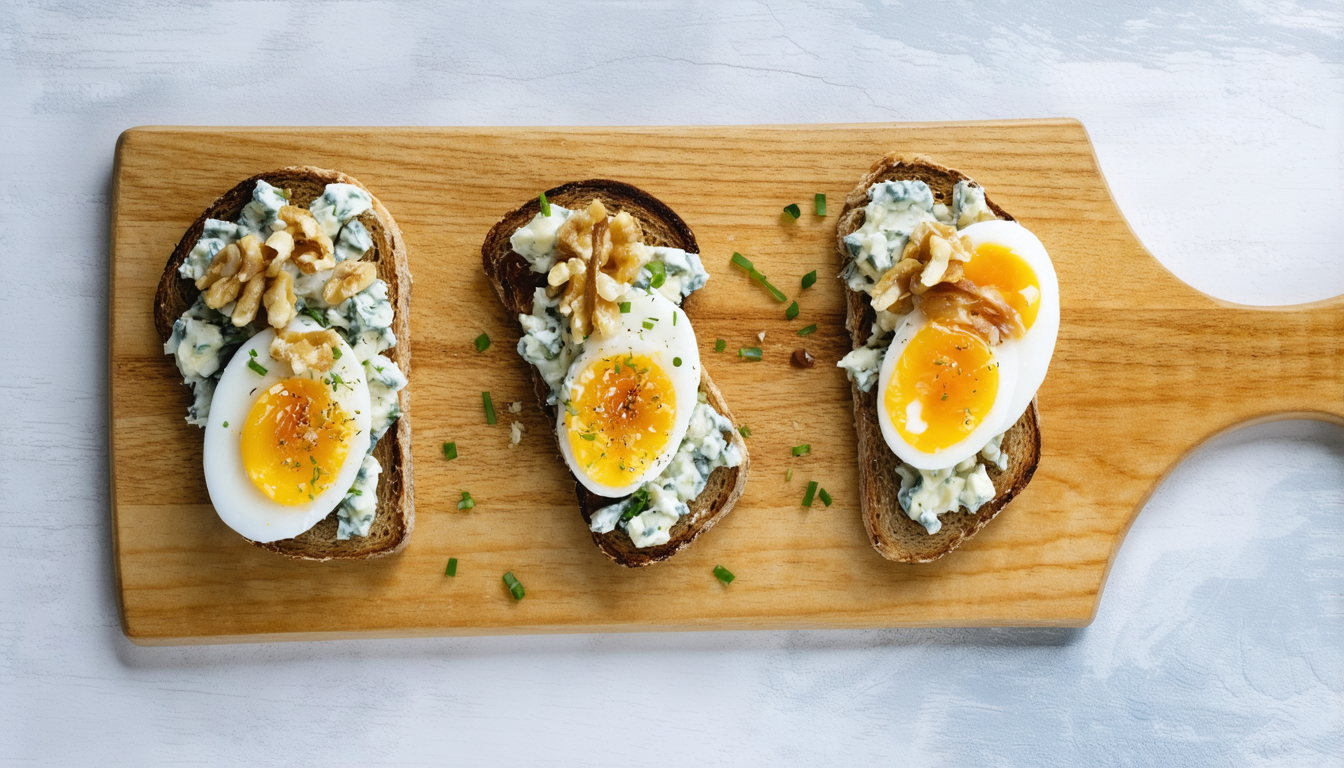 découvrez une recette savoureuse alliant la douceur du fromage bleu et la délicatesse des œufs de caille, parfaits pour sublimer vos toasts lors d'un apéritif gourmand.