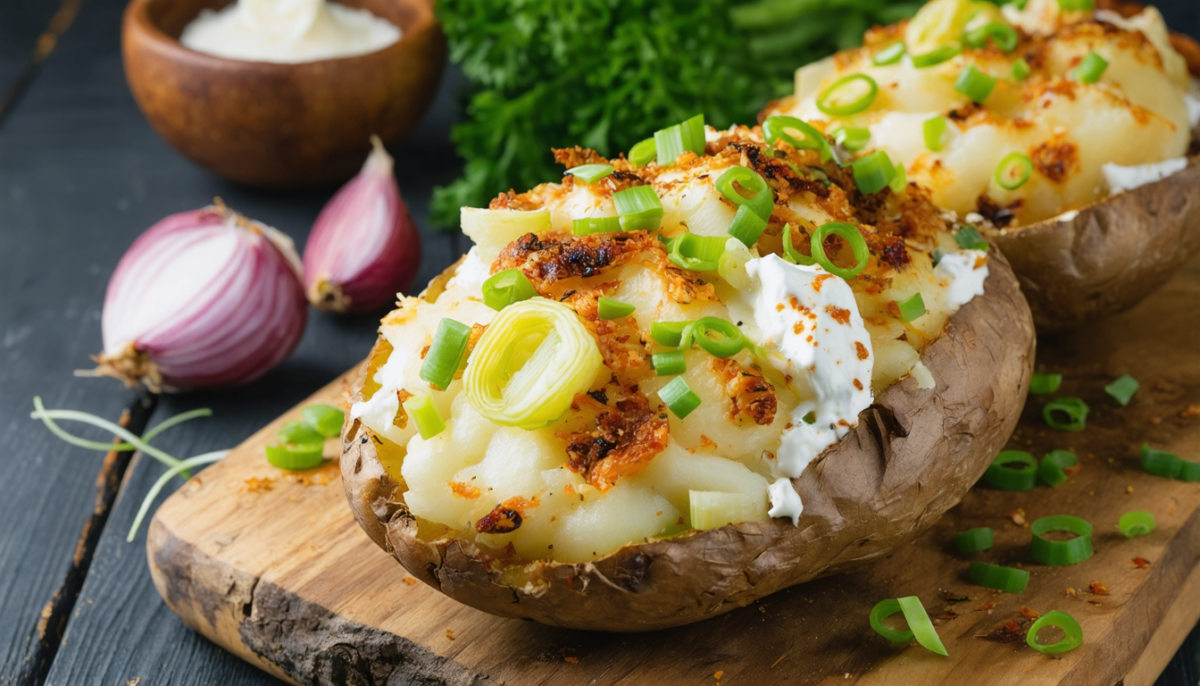 découvrez une recette gourmande de pommes de terre farcies aux poireaux et fromage frais, parfaite pour un repas savoureux et réconfortant au quotidien.