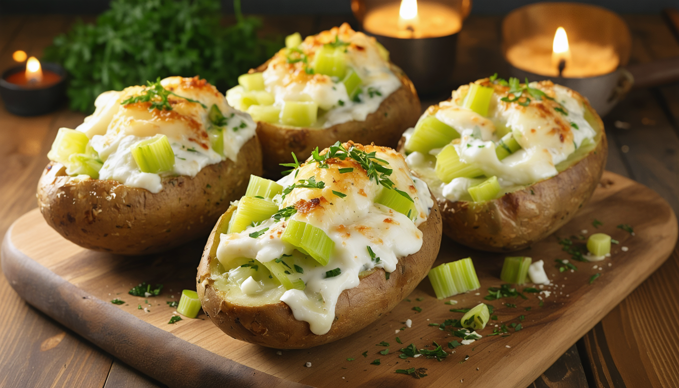 découvrez une recette gourmande et simple : pommes de terre farcies aux poireaux et fromage frais, idéale pour un repas savoureux et réconfortant au quotidien.