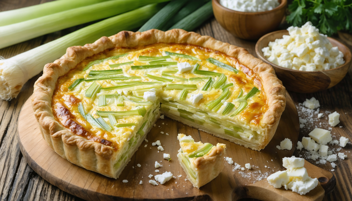 découvrez notre délicieuse recette de quiche aux poireaux et fromage de chèvre, une gourmandise facile à préparer et parfaite pour un repas savoureux en famille ou entre amis.