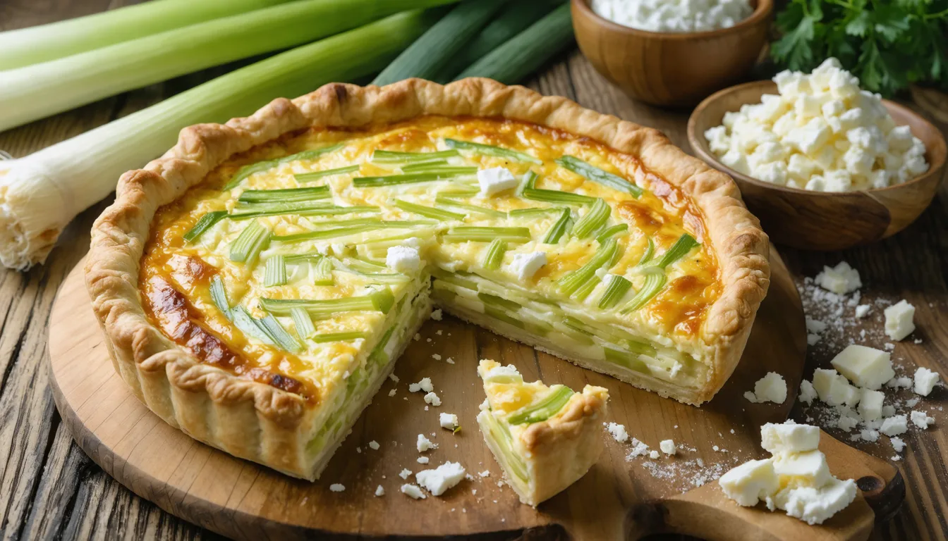 découvrez notre délicieuse recette de quiche aux poireaux et fromage de chèvre, une gourmandise facile à préparer et parfaite pour un repas savoureux en famille ou entre amis.