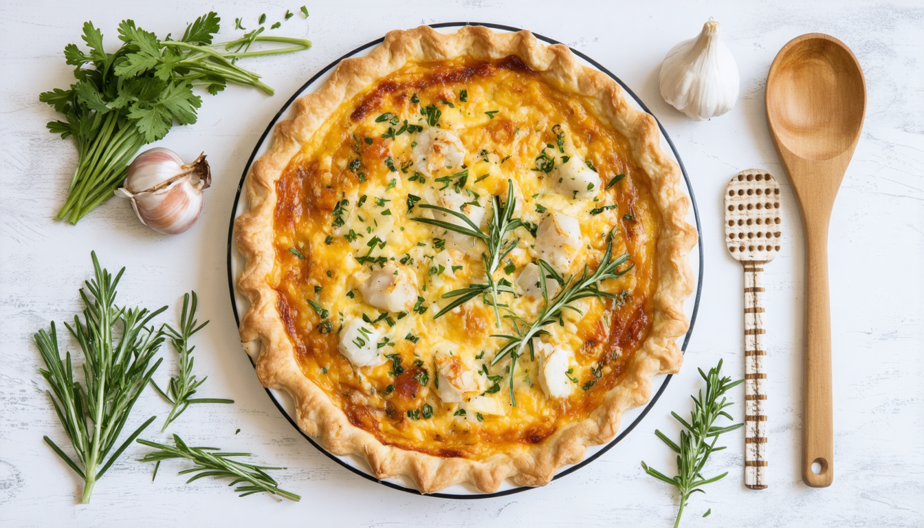 découvrez notre délicieuse quiche légère aux saveurs marines et herbacées, parfaite pour un repas savoureux et équilibré alliant fraîcheur et légèreté.