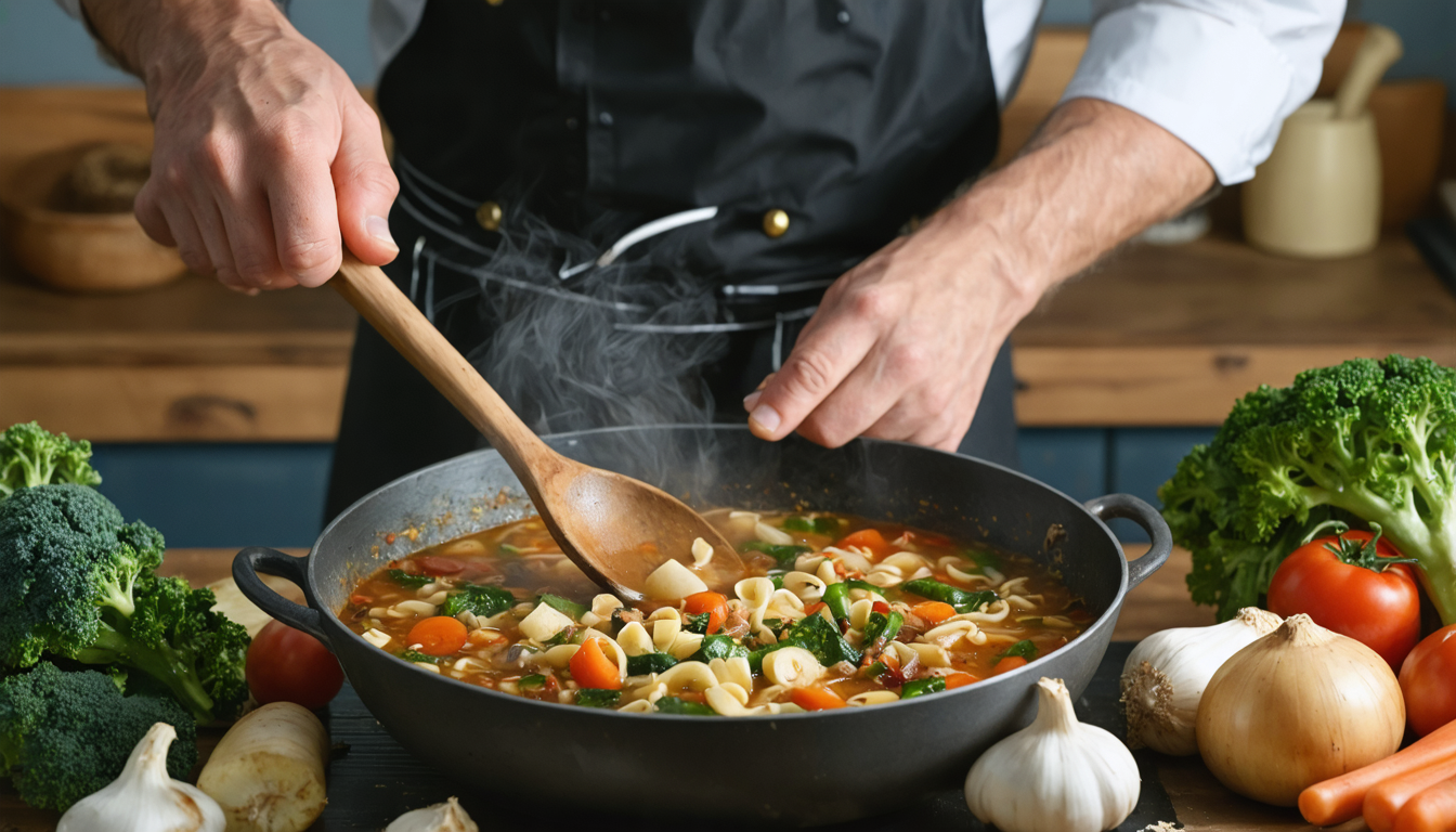 découvrez une délicieuse recette de minestrone aux légumes d’hiver, un bol réconfortant, sain et plein de vitamines pour réchauffer vos journées froides.