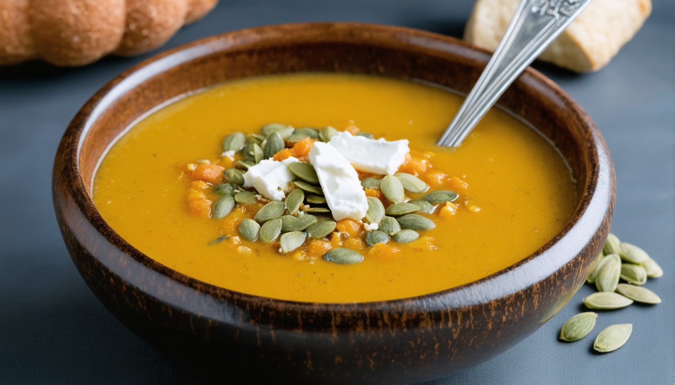 découvrez notre délicieuse recette de soupe aux lentilles corail, accompagnée de courge onctueuse et de chèvre fondant, pour un plat réconfortant et savoureux.