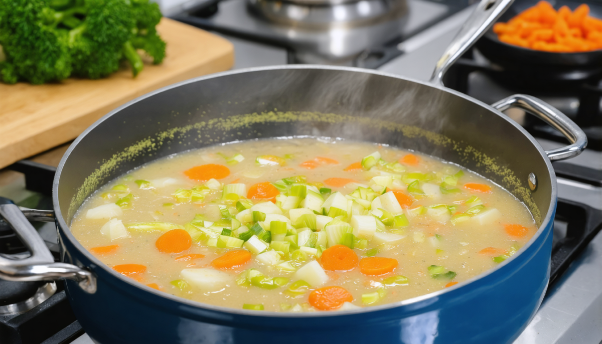 découvrez notre délicieuse recette maison de soupe réconfortante aux poireaux, carottes et pommes de terre, parfaite pour réchauffer vos soirées avec des saveurs naturelles et savoureuses.