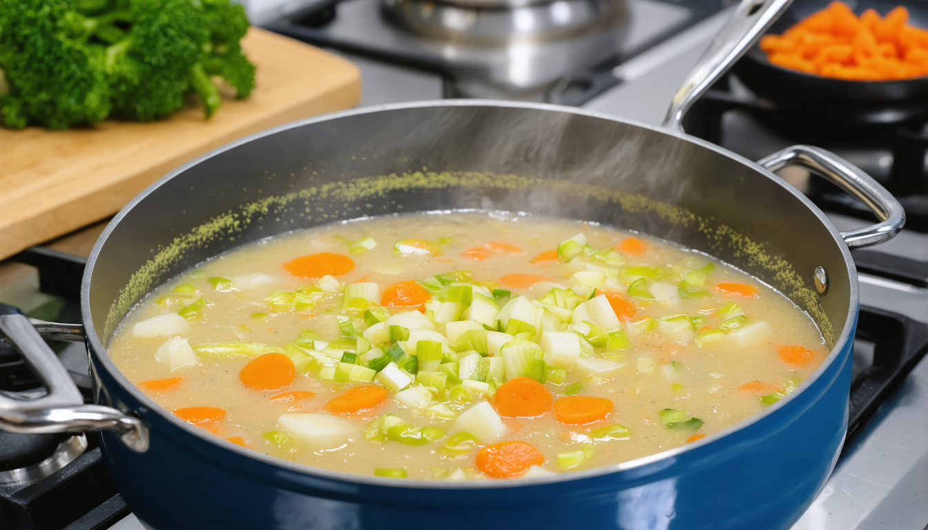 découvrez notre délicieuse recette maison de soupe réconfortante aux poireaux, carottes et pommes de terre, parfaite pour réchauffer vos soirées avec des saveurs naturelles et savoureuses.