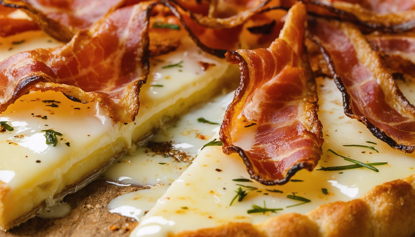 découvrez notre recette savoureuse de tarte au fromage à raclette et lardons fumés, parfaite pour un repas gourmand et réconfortant à partager en famille ou entre amis.