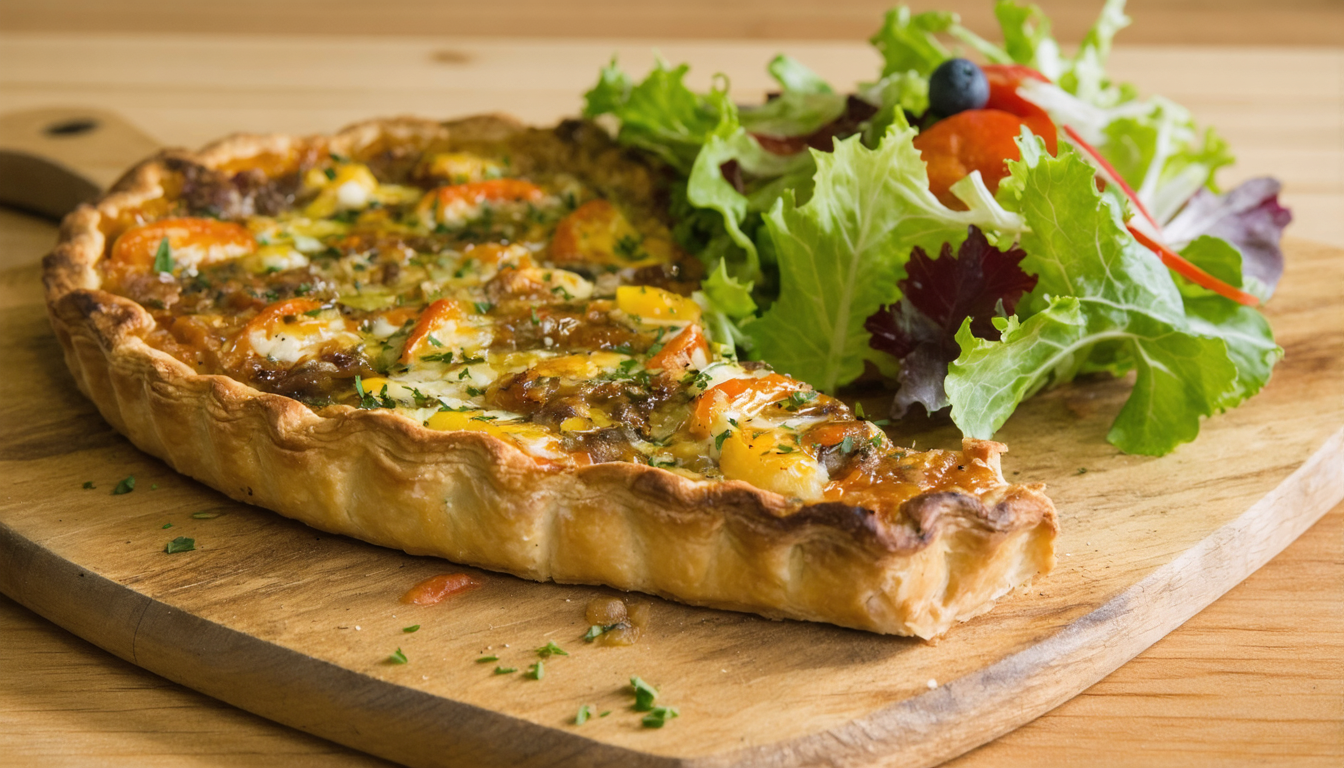 découvrez une recette savoureuse de tarte au fromage à raclette et lardons fumés, parfaite pour un repas gourmand et réconfortant.