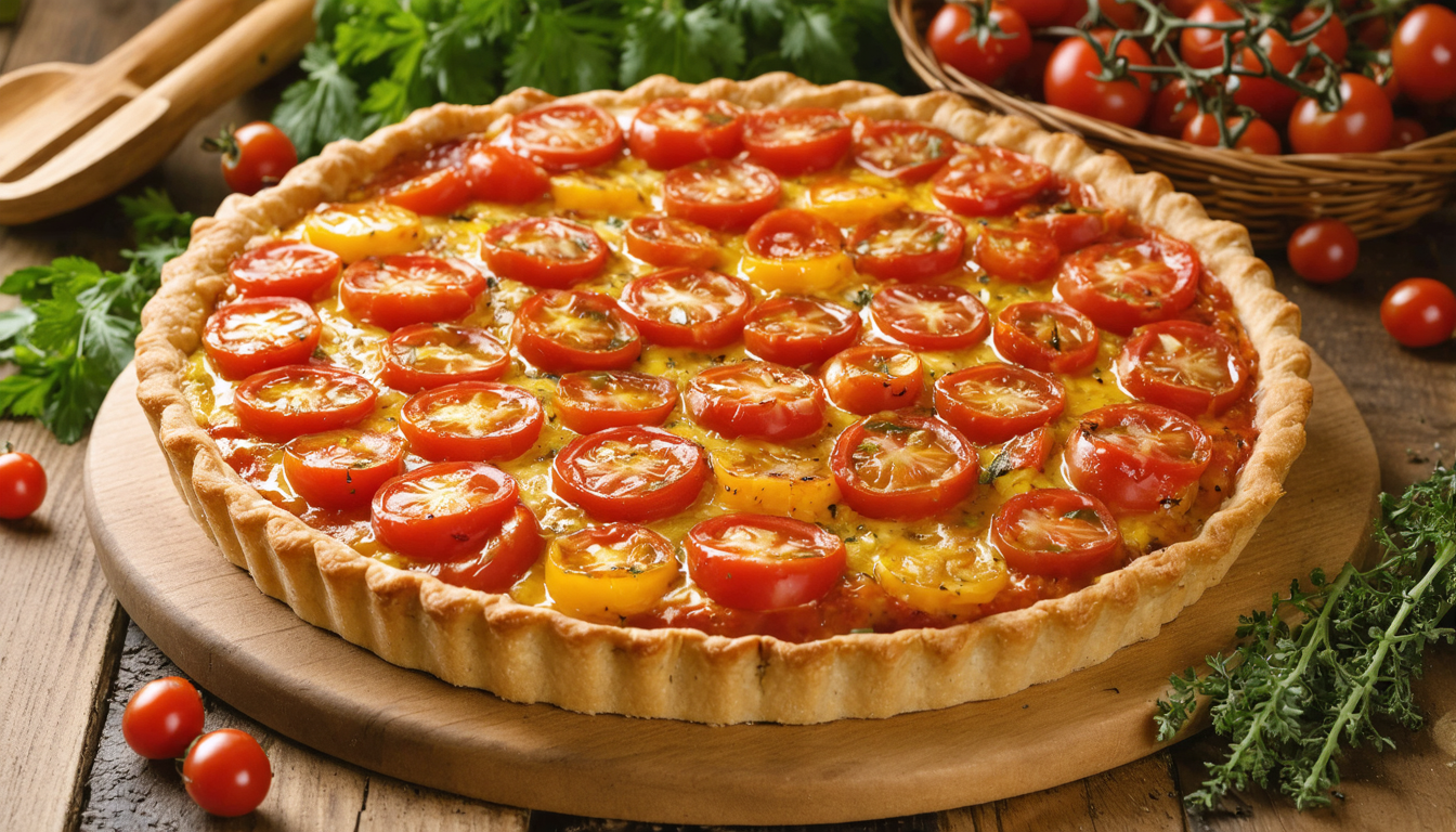 découvrez notre recette simple et savoureuse de tarte aux tomates cerises et moutarde, parfaite pour un repas gourmand et rapide à préparer.