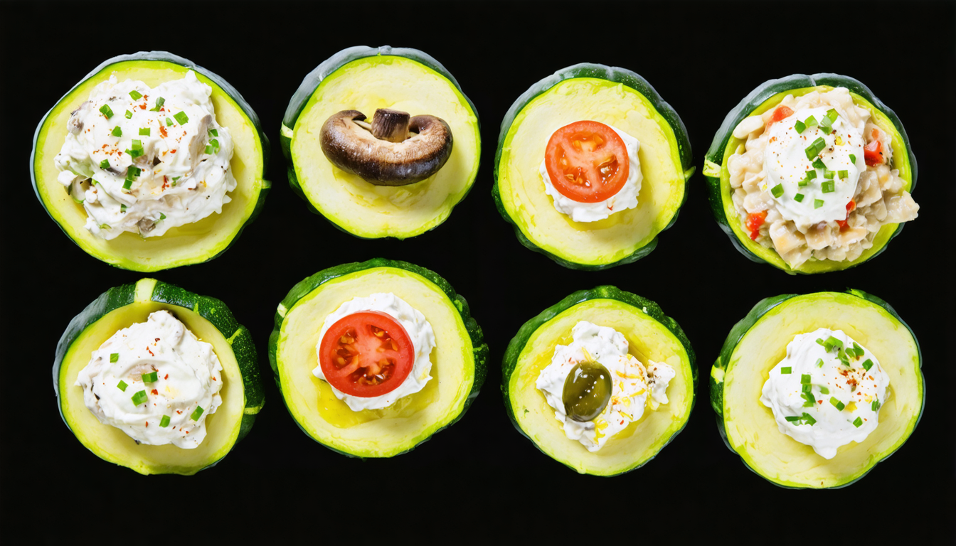 découvrez notre recette gourmande de courgettes rondes garnies de fromage de chèvre crémeux et de champignons sautés, un plat savoureux et facile à préparer.