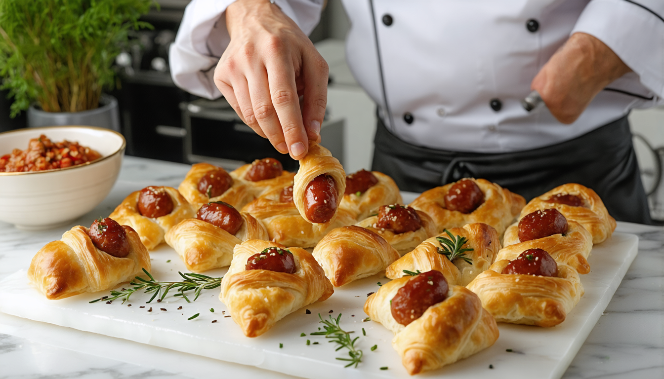 découvrez notre recette express et savoureuse de délicieuses saucisses cocktail en pâte feuilletée, parfaites pour un apéritif gourmand et facile à préparer.