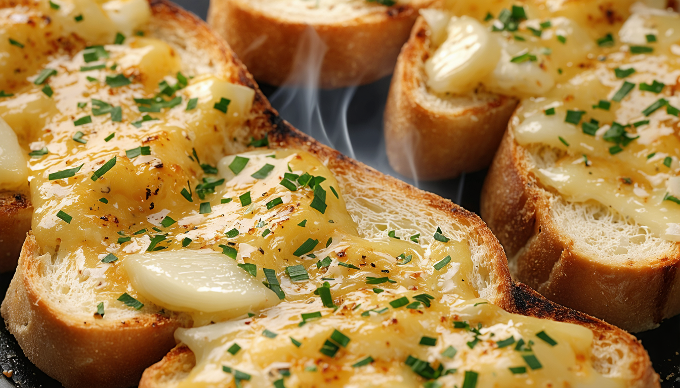 découvrez notre recette simple et rapide de tartines gratinées au fromage et à l'ail, parfaites pour un repas délicieux et réconfortant.