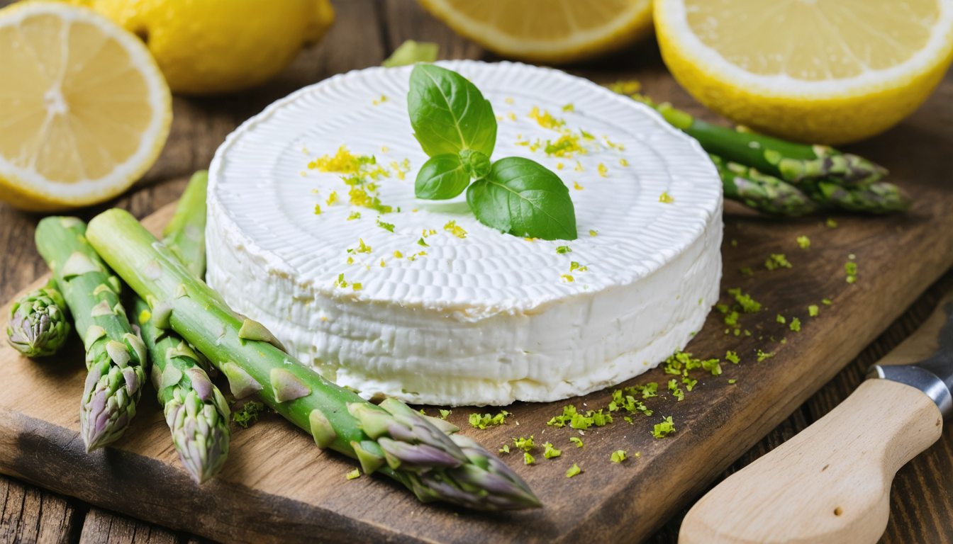 découvrez notre recette savoureuse d'asperges vertes marinées aux olives, citron et fromage frais aux herbes aromatiques, parfaite pour une entrée fraîche et gourmande.