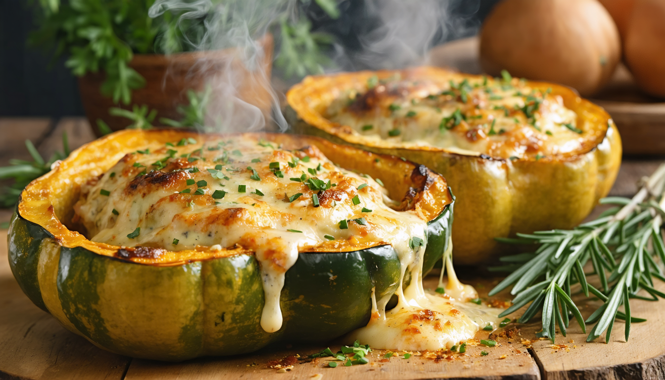 découvrez nos délicieuses courges farcies au fromage à raclette, un plat fondant et savoureux parfait pour réchauffer vos repas d'automne.