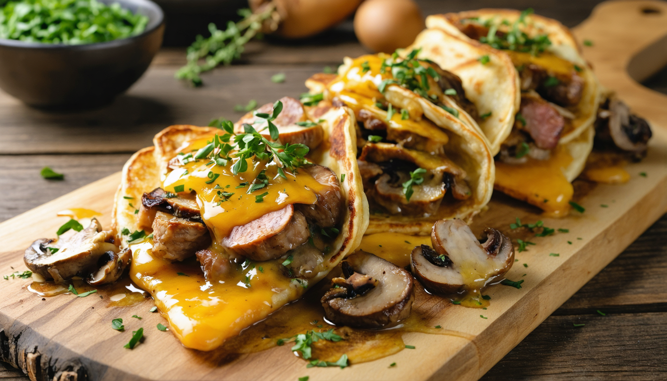 savourez nos galettes gourmandes au canard, champignons et raclette, un plat réconfortant parfait pour un festin chaleureux et généreux.