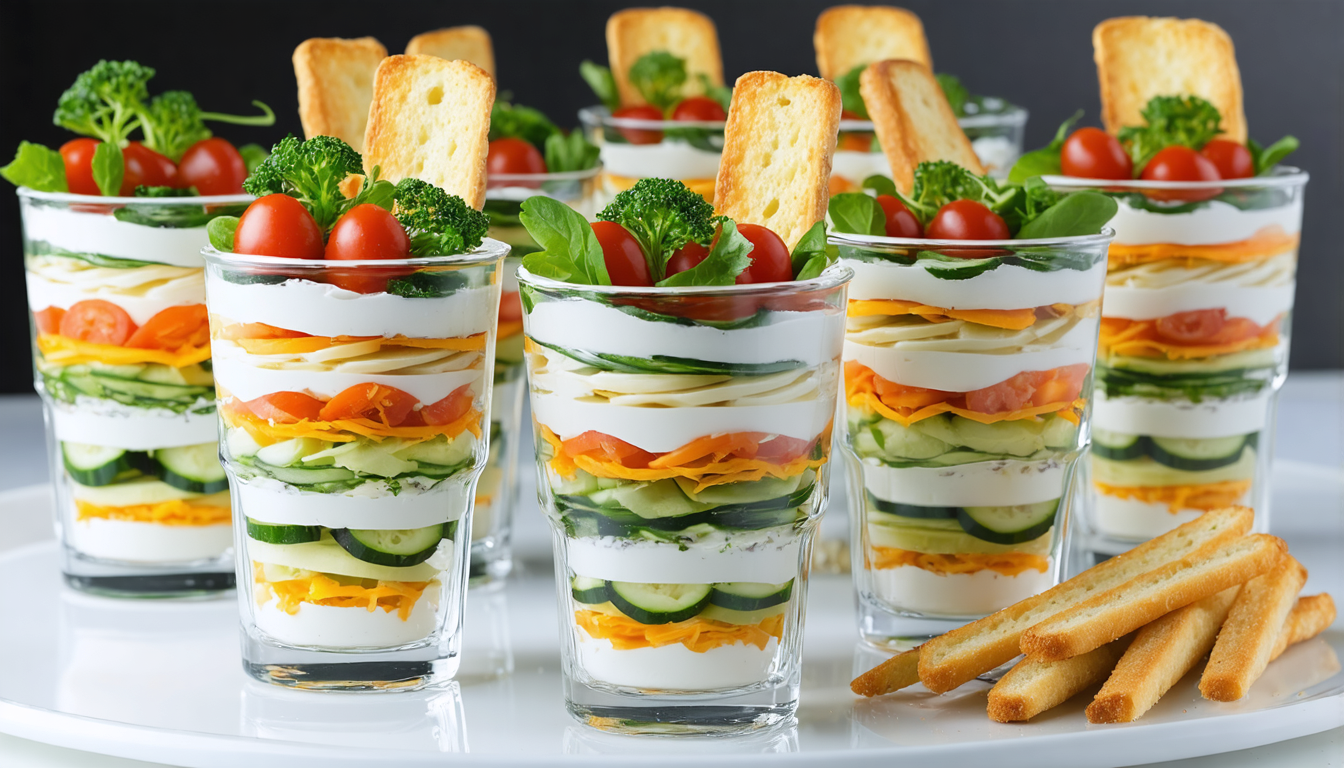 découvrez notre recette simple et gourmande de verrines de crudités au fromage frais, parfaite pour un apéritif frais et savoureux.