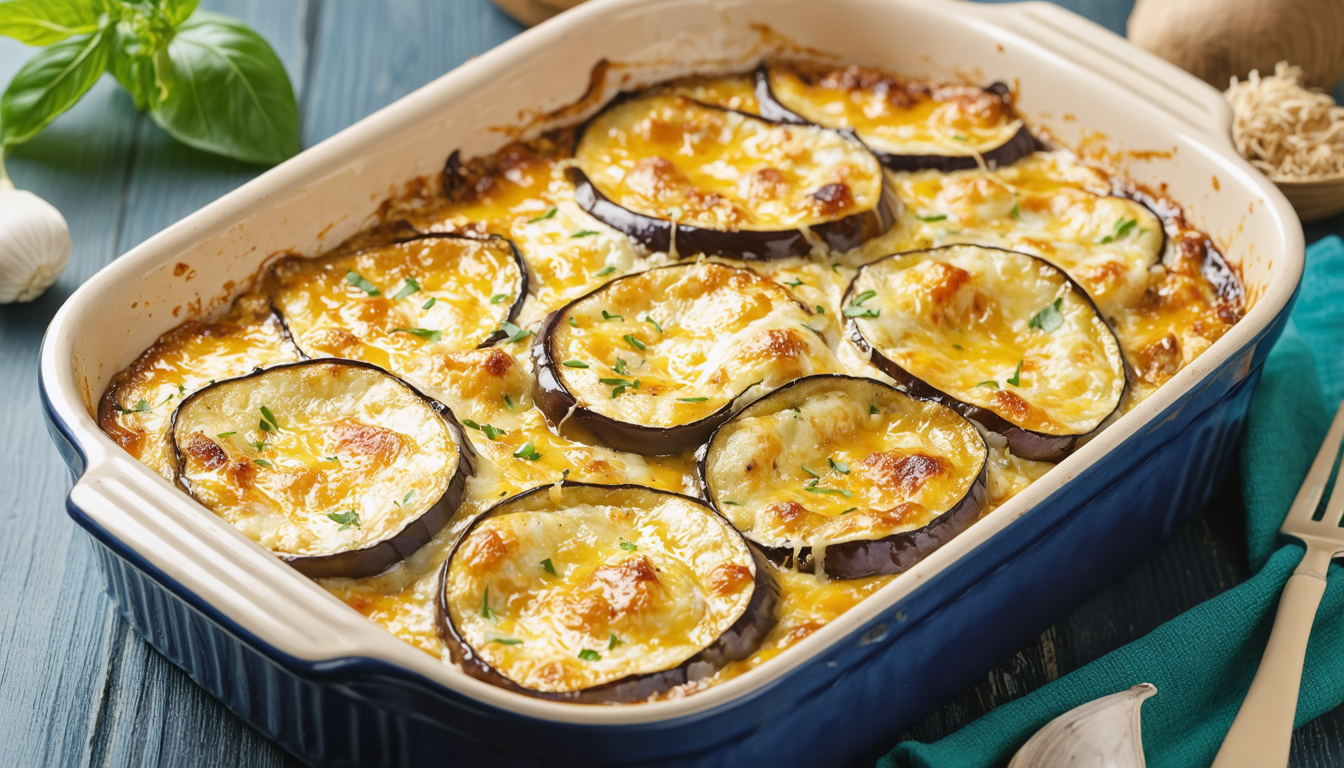 découvrez notre recette facile et savoureuse de gratin d'aubergines fondantes, relevé par la douceur crémeuse de la mozzarella di bufala campana, pour un plat gourmand et authentique.