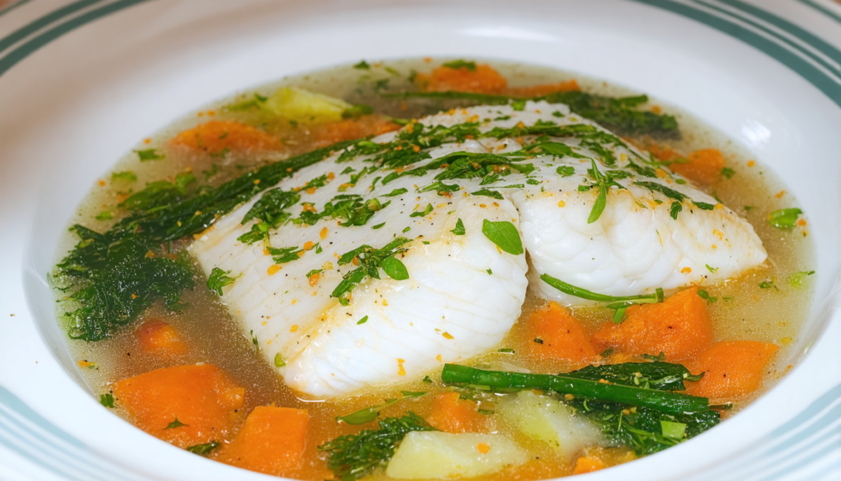 savourez un cabillaud mijoté au court-bouillon, une recette simple et gourmande qui révèle des saveurs authentiques à chaque bouchée.
