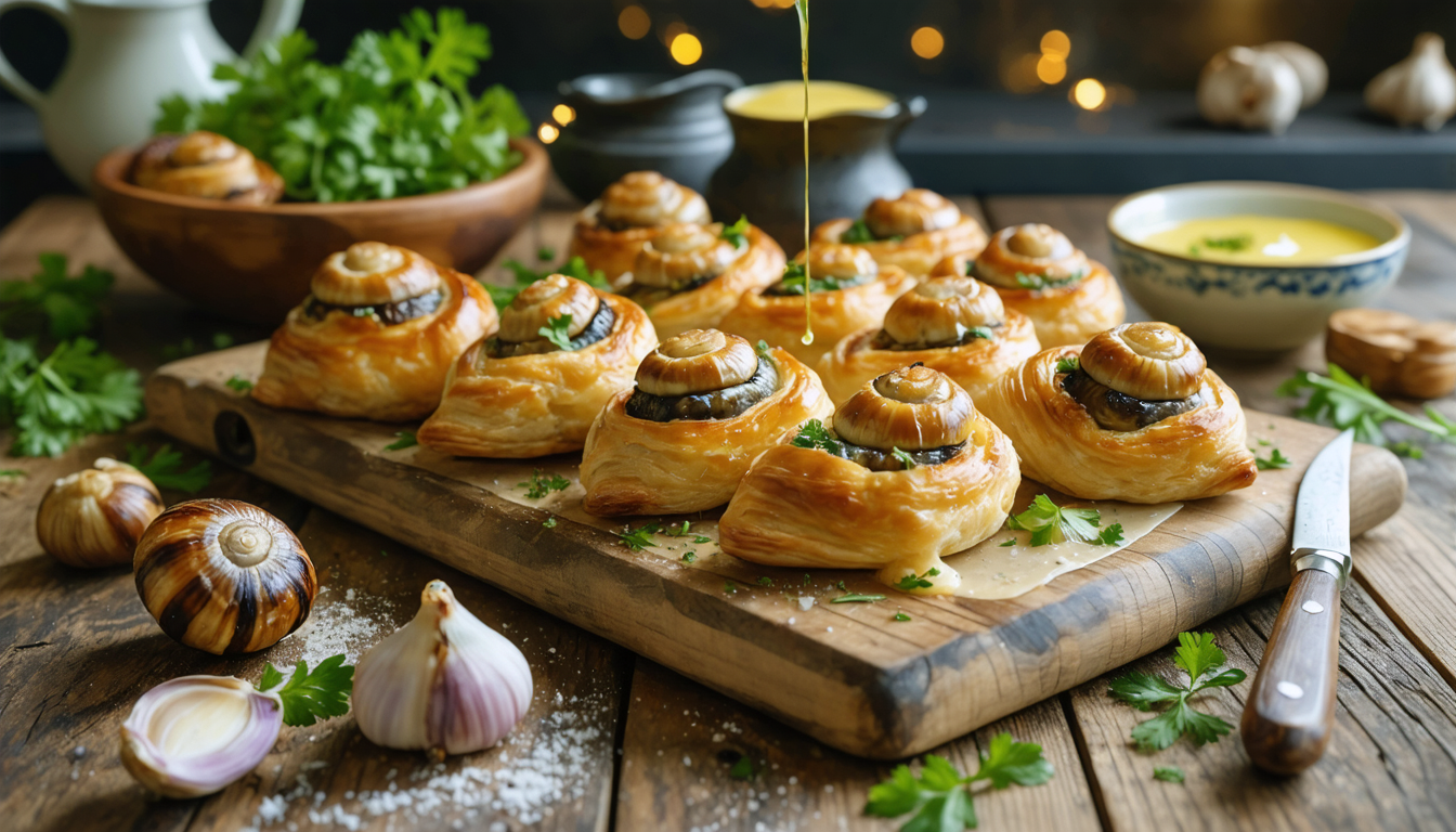 découvrez notre recette simple et savoureuse de feuilletés aux escargots, parfaits pour un apéritif élégant et gourmand. facile à préparer et délicieusement parfumée.