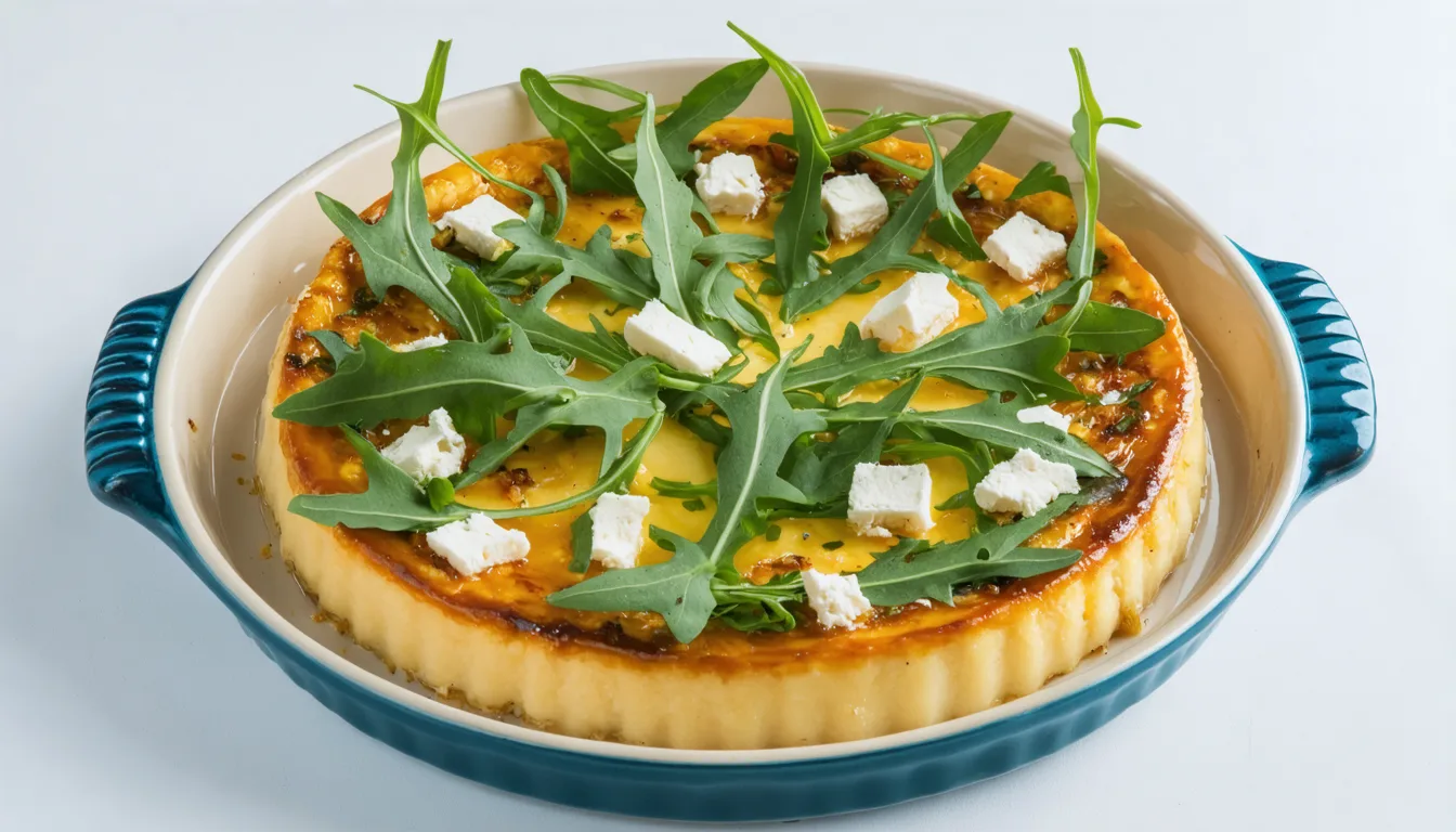 découvrez une recette fraîche et savoureuse de flan léger à la roquette et feta, parfaite pour un repas sain et gourmand.