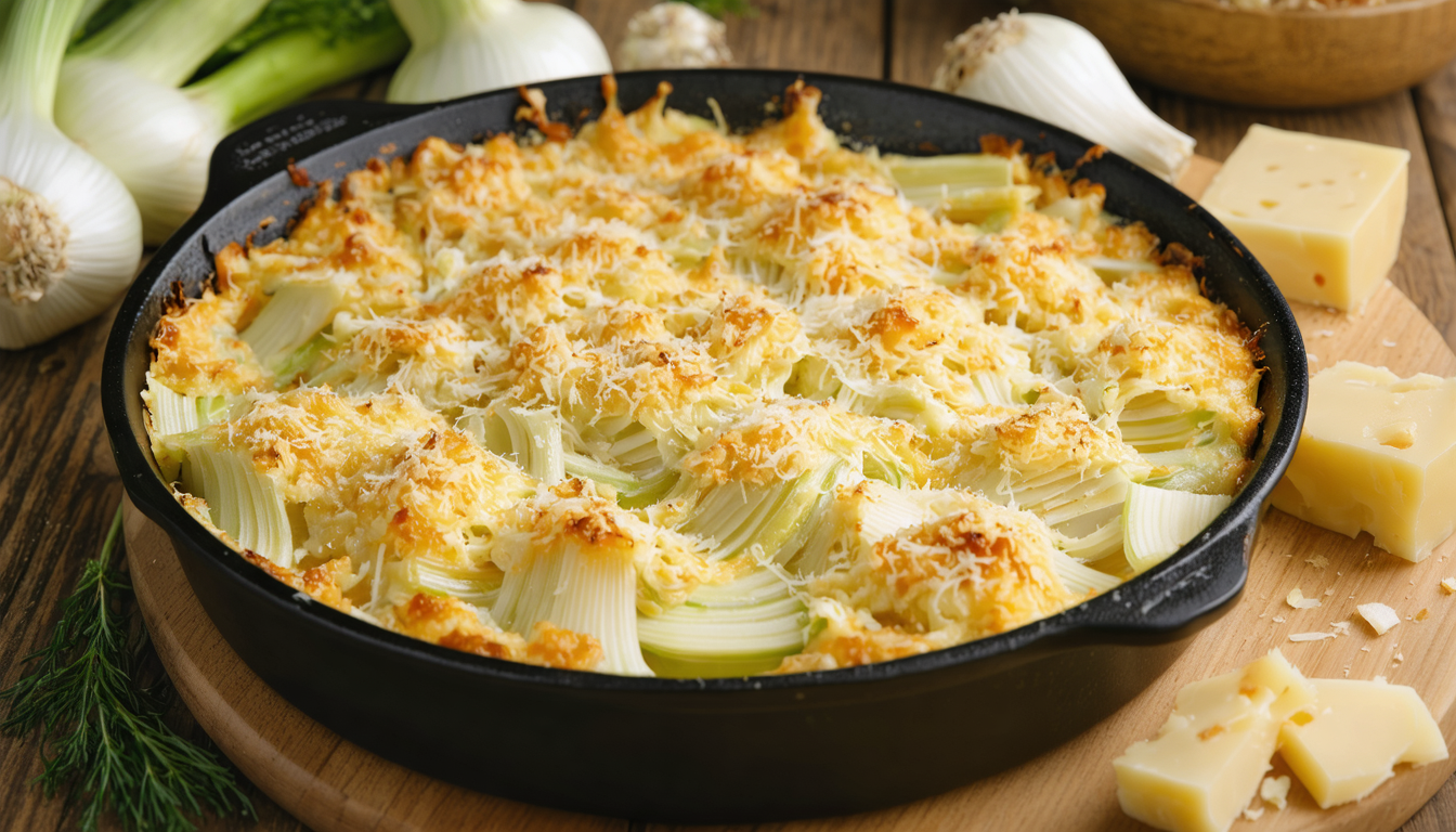 découvrez notre recette simple et gourmande de gratin de fenouil au parmesan, parfaite pour un dîner savoureux et raffiné. facile à préparer, ce plat allie douceur et croquant pour régaler toute la famille.
