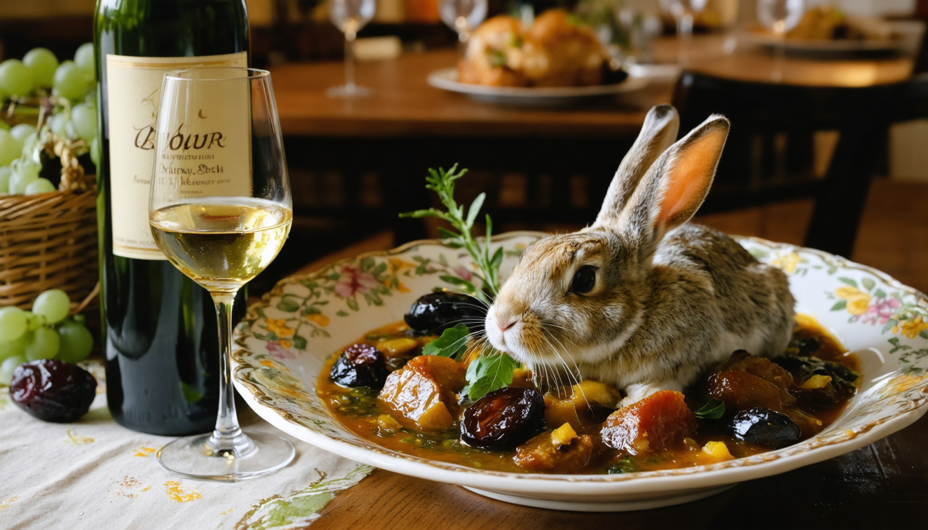 découvrez notre recette de lapin mijoté aux pruneaux et moutarde, une préparation légère et gourmande qui ravira vos papilles. parfait pour un repas savoureux et équilibré.