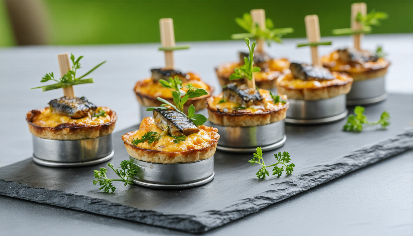 découvrez notre recette simple et savoureuse de mini clafoutis légers aux sardines en boîte, parfaits pour un apéritif original et gourmand.