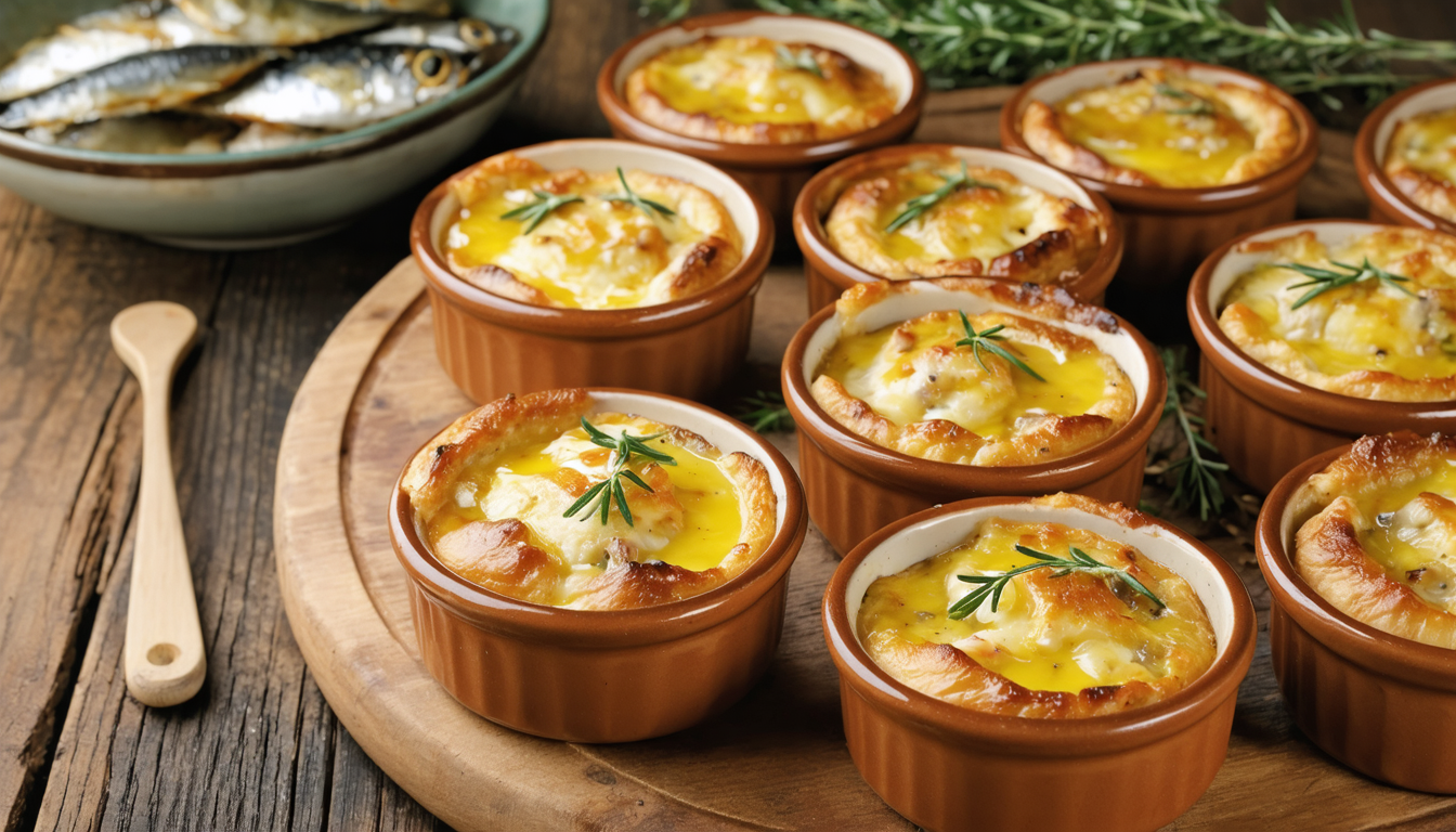 découvrez notre recette simple et savoureuse de mini clafoutis légers aux sardines en boîte, parfaits pour un repas rapide et gourmand.
