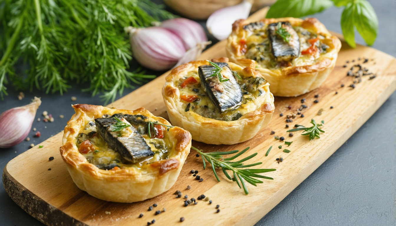 découvrez notre recette simple et savoureuse de mini clafoutis légers aux sardines en boîte, parfaits pour un apéritif gourmand ou un repas rapide.
