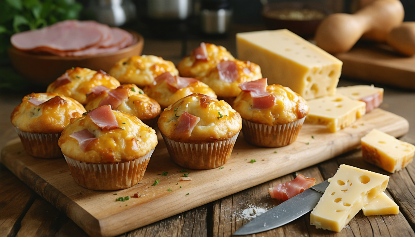 découvrez la recette facile et savoureuse des muffins salés au jambon et fromage à raclette, parfaits pour un apéritif gourmand ou un repas rapide.