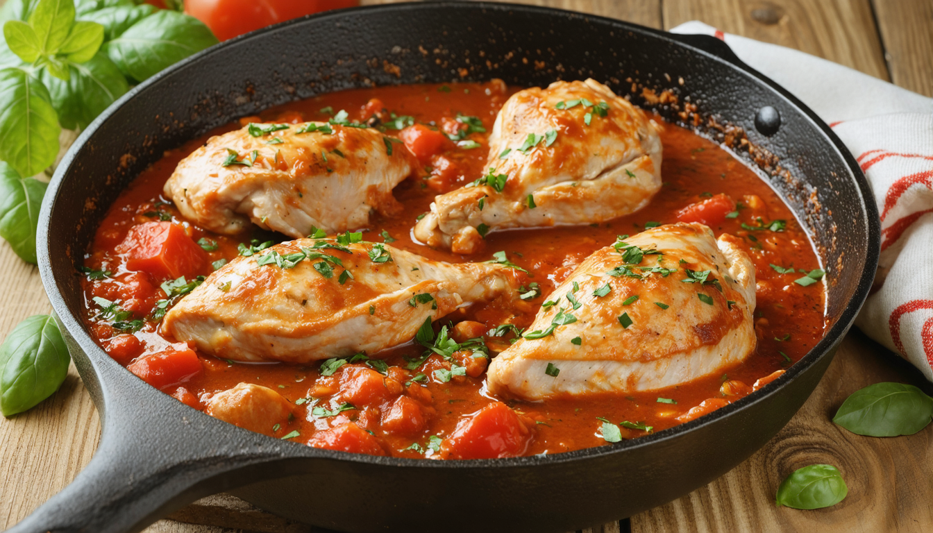 découvrez notre recette express de poulet en sauce tomate, facile à préparer et pleine de saveurs, pour régaler vos papilles en un rien de temps.