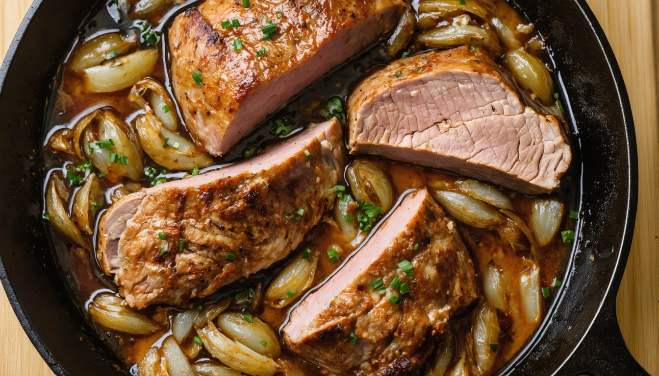 découvrez notre recette facile et savoureuse de filet mignon de porc rôti en cocotte, accompagné d'échalotes fondantes pour un plat tendre et parfumé.