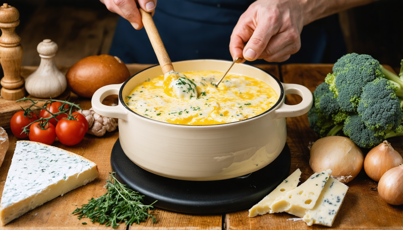 savourez une fondue gourmande à l'époisses, une recette riche en saveurs authentiques pour réchauffer vos repas en toute convivialité.