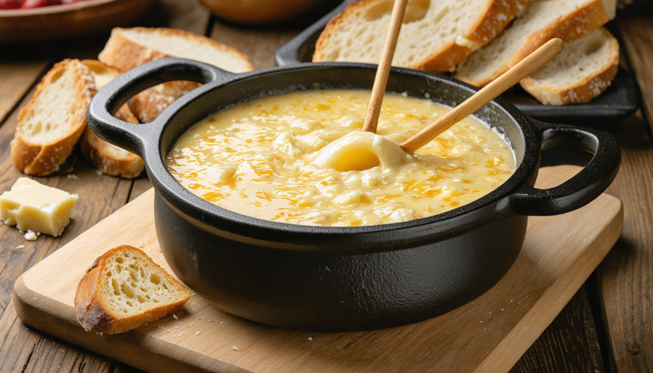 découvrez notre recette de fondue suisse authentique, allégée et savoureuse, mêlant gruyère et vacherin pour un plaisir gourmand et léger.