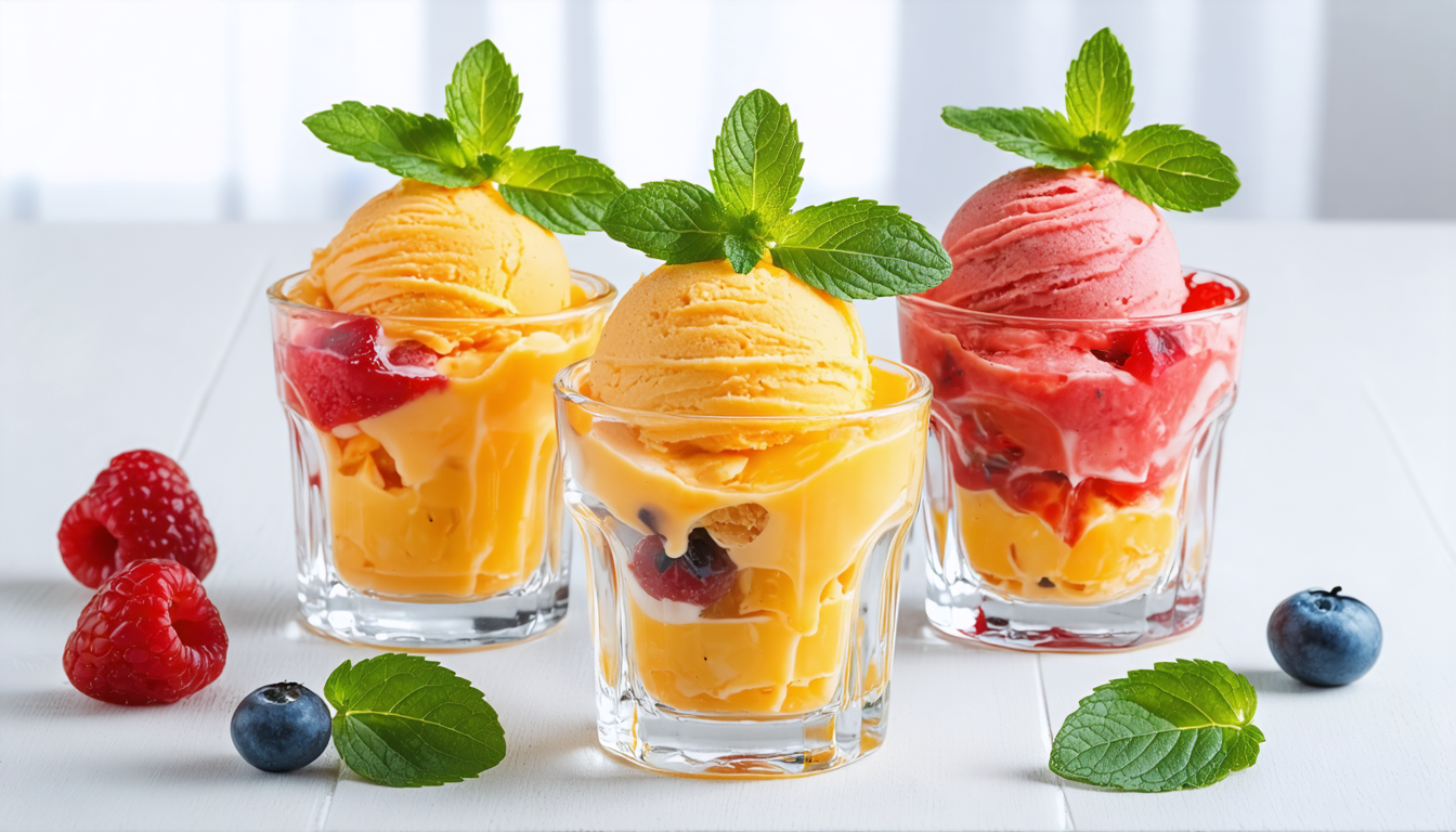 découvrez notre recette rapide de glace minute aux fruits de saison, un dessert frais et naturel prêt en seulement 10 minutes, sans besoin de sorbetière.