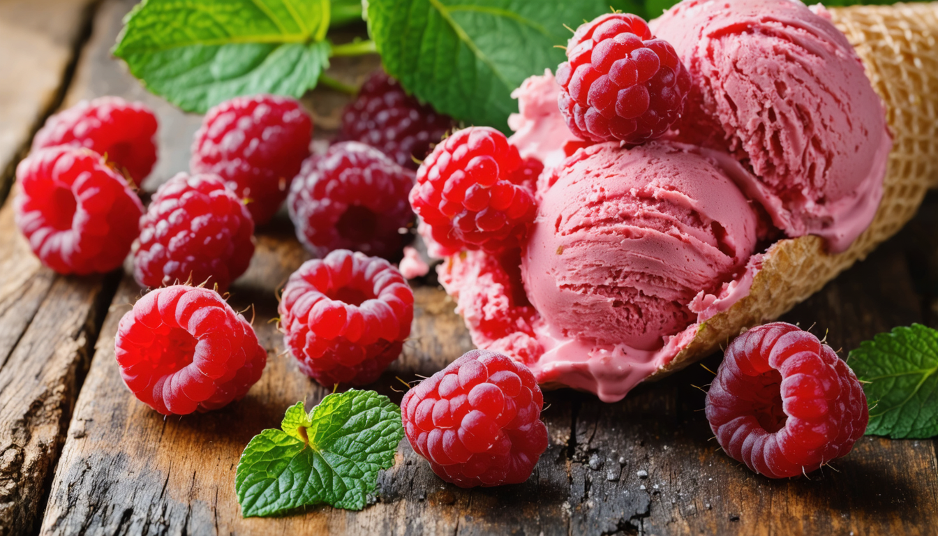 dégustez une glace onctueuse à la framboise, recette facile et rapide pour un été fruité sans sorbetière.