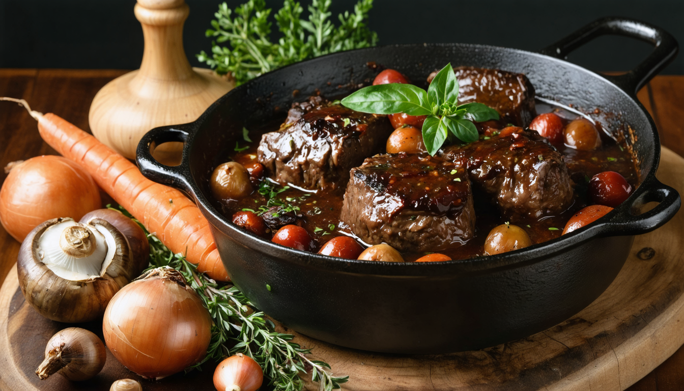 découvrez la recette authentique de la joue de bœuf à la bourguignonne, un plat savoureux et traditionnel qui ravira vos papilles avec ses saveurs riches et généreuses.