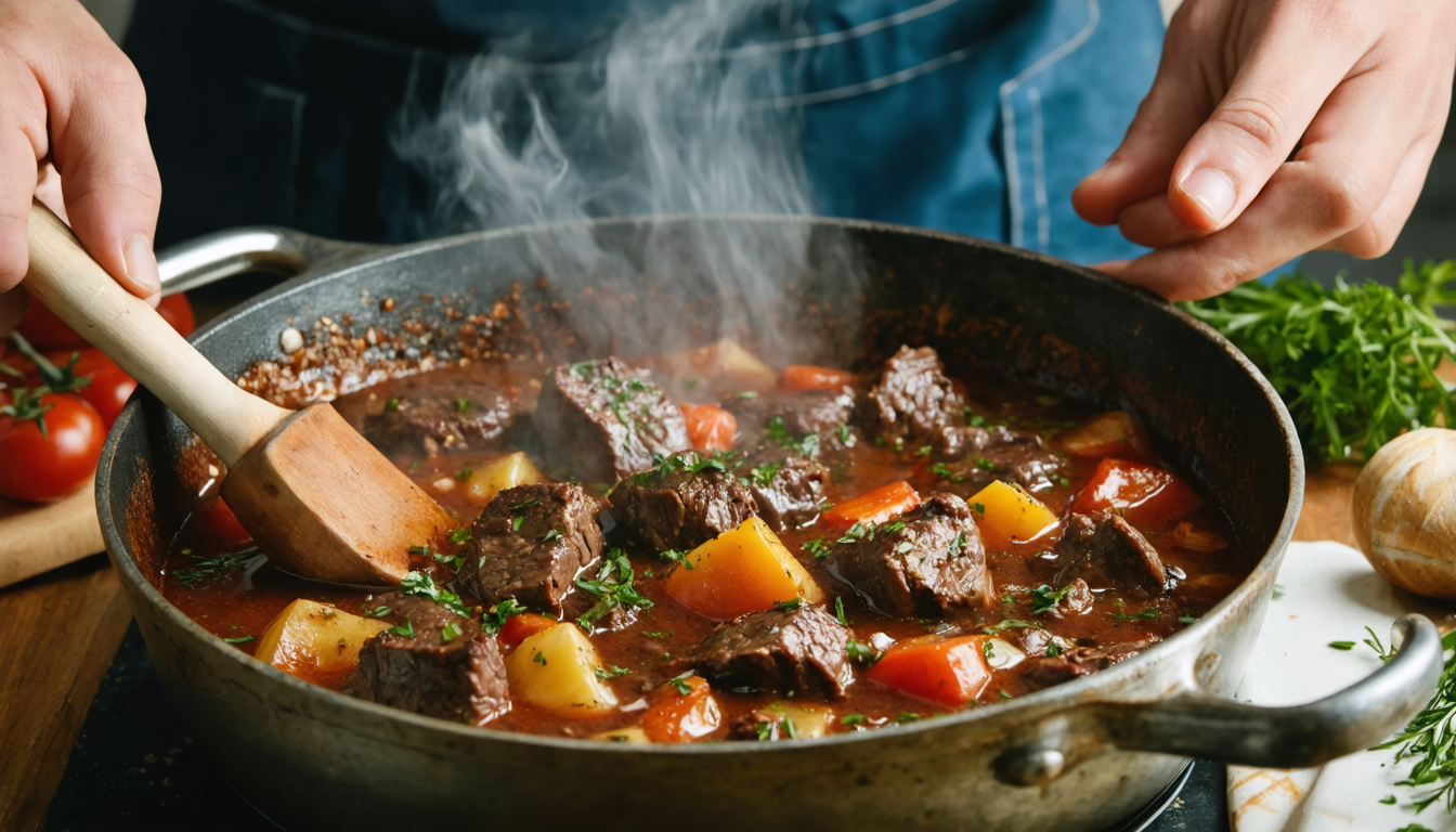 découvrez notre recette authentique de joue de bœuf à la bourguignonne, un plat traditionnel riche en saveurs, mijoté lentement pour une tendreté et un goût incomparables.