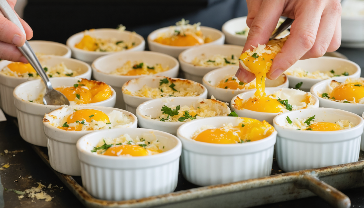 découvrez la recette légère et savoureuse de l'œuf cocotte aux épinards et parmesan, parfaite pour prolonger votre bronzage tout en vous régalant.
