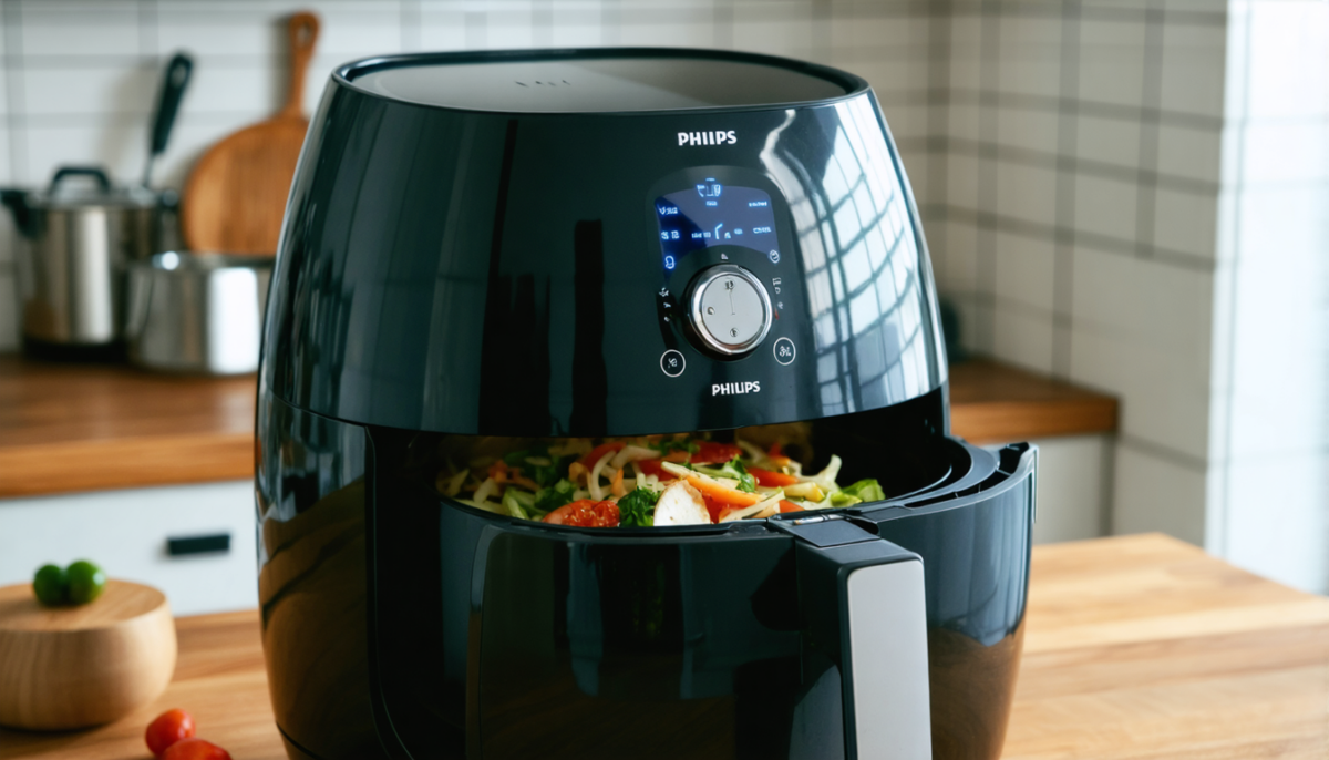 découvrez le philips airfryer série 5000 avec son double panier pratique et sa cuisson vapeur pour des repas sains, rapides et délicieux. idéal pour toute la famille !