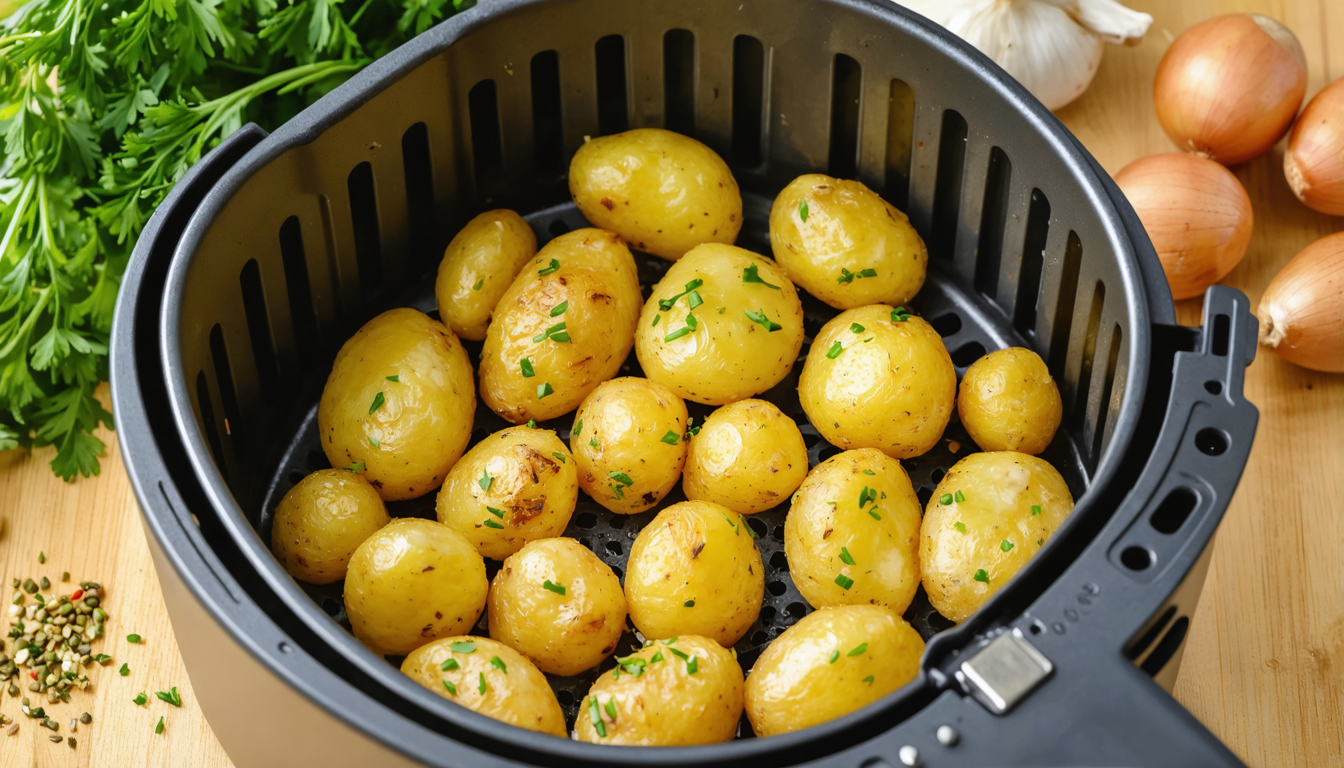 découvrez notre recette simple et rapide de pommes de terre grenaille croustillantes à l'airfryer, parfaites pour un accompagnement savoureux et léger.