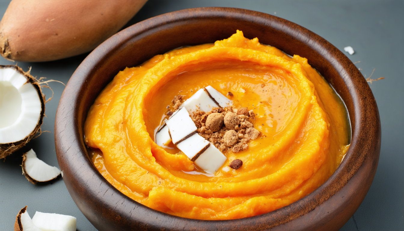 découvrez notre recette de purée de patate douce, une préparation veloutée et savoureuse qui ravira vos papilles. facile et rapide à réaliser, parfaite pour accompagner vos plats.