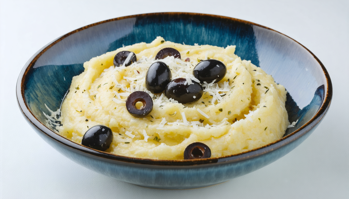 découvrez la purée de pommes de terre aux olives noires et fromage, une recette savoureuse qui marie douceur et goût intense pour un plat gourmand et original.
