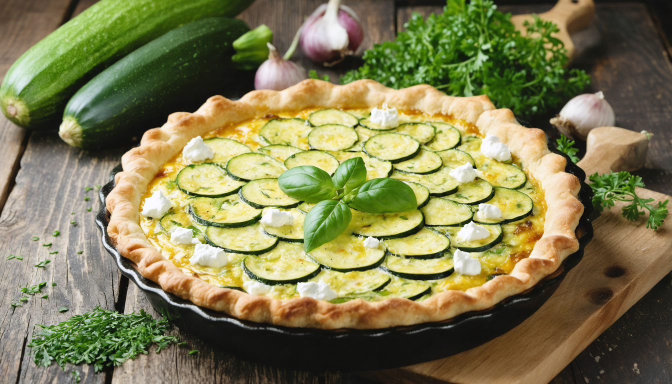 découvrez notre recette incontournable de quiche savoureuse aux courgettes et chèvre frais, parfaite pour un repas gourmand et facile à préparer.