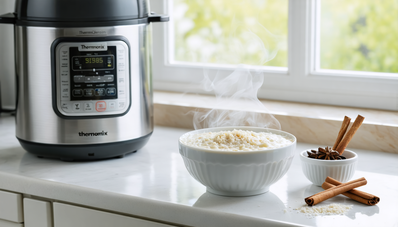 découvrez la recette simple et rapide du riz au lait onctueux préparé au thermomix pour un dessert parfaitement crémeux et savoureux.