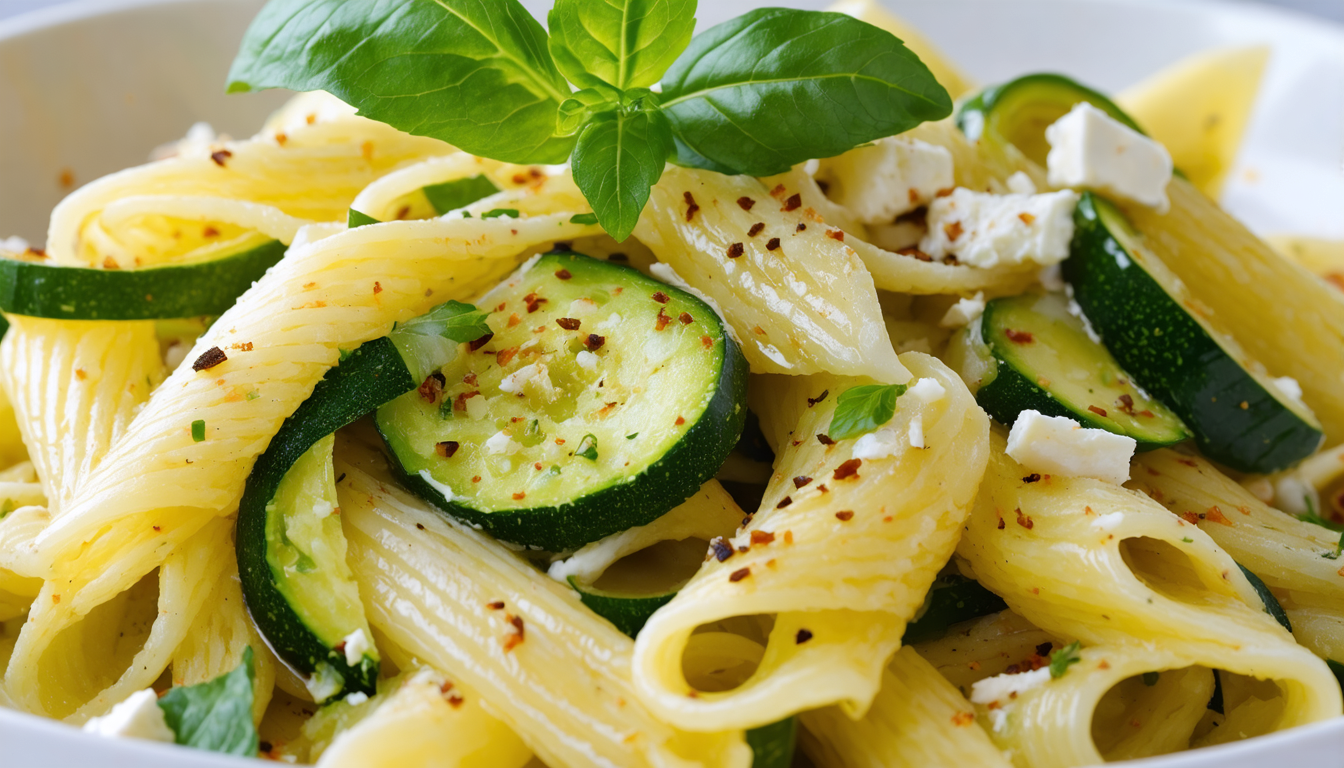 découvrez notre salade estivale de pâtes aux courgettes croquantes et chèvre fondant, une explosion de saveurs gourmandes idéale pour vos repas frais et légers.