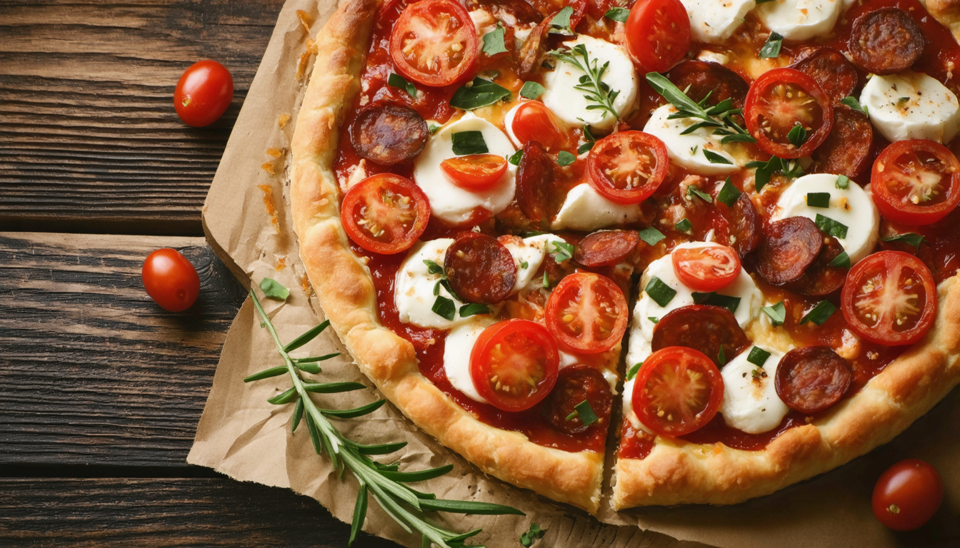 découvrez notre tarte estivale aux tomates cerises, chorizo et mozzarella, une entrée fraîche et légère parfaite pour les repas d'été.